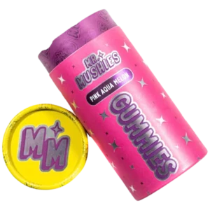 mr mushies pink acqua melon mushroom gummies