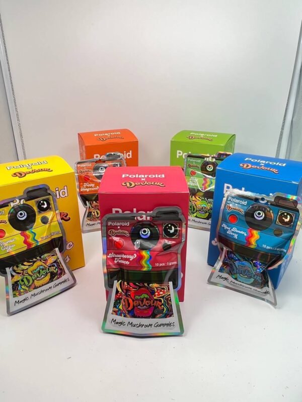 Polaroid x devour mushroom gummies